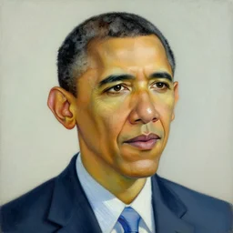 a painting portrait of Barack Obama, inspired by Van Gogh