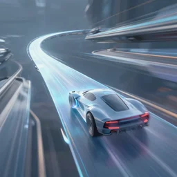 motionblur. zoom lines. transparent holographic skyways. octane render of a screenshot from a futuristic sci - fi hovercar racing ps 4 videogame featuring floating roads. f - zero gx. san francisco rush 2 0 4 9. redout 2. wipeout series. energetic, lively electrifying, dramatic, expressive, striking, resplendent. cyberpunk. high - contrast. vivid.