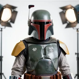 photorealistic portrait, highly detailed, crisp quality and light reflections, unreal engine 5 quality render, bright studio setting, still photo of boba fett, studio lighting