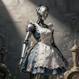 a cyborg in the style of bailly alice