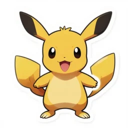 cute miss mascot raichu raichu raichu super hero sticker art, cronobreaker, beeple game icon