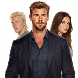 chris hemsworth instead of lucifer morningstar from lucifer artwork netflix by feng zhu, alena aenami artworks
