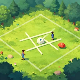 a beautiful game concept art of a game field for the game tic tac toe, by greg rutkowski, featured on artstation