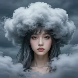 character concept art of an anime stormy cloud goddess | | cute - fine - face, pretty face, realistic shaded perfect face, fine details by stanley artgerm lau, wlop, rossdraws, james jean, andrei riabovitchev, marc simonetti, and sakimichan