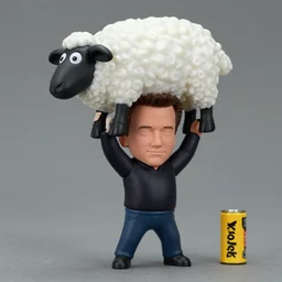 arnold schwarzenegger lifting a sheep as nendoroid!, kodak film
