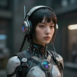 portrait of solarpunk cyber girl, 4k photo by steve mccurry, craig mullins, artstation, detailed, 8k