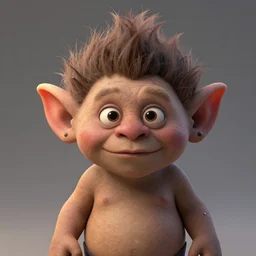 portrait of funny troll, inspired by Tim Burton, unreal engine render, volumetric light, high détail
