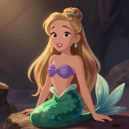 cartoon classic still from Disney\'s The little Mermaid featuring ariana grande, disney princess, official, promotional artwrok