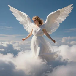 angel in the clouds fantasy art digital art concept art
