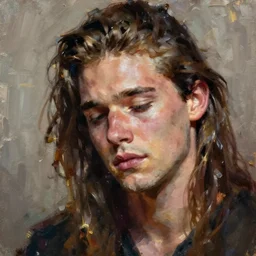 bam margera, tragic sad oil painting portrait, artstation