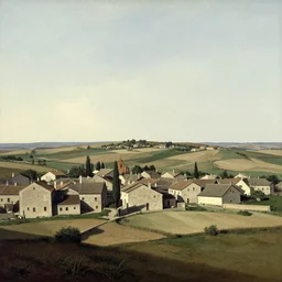 matte landscape from a village in 1 8 0 0, by salvador patrick duffill dali