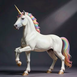 A unicorn with rainbow color by Salvador Dali