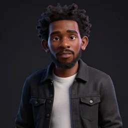 kendrick lamar, pixar style character, medium portrait shot, detailed, octane rendering, defined, sharpen texture, cel shading, dark colours, night, ultra realistic, unreal engine 5, octane render, 8 k, bold, 3 5 mm lens, photography, hyperrealistic