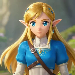 a portrait of princess zelda from the legend of zelda breath of the wild, breath of the wild art style.