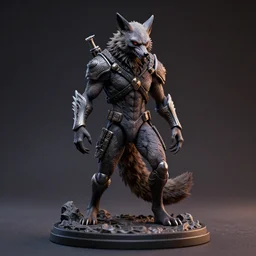 werewolf action figure, octane render, highly detailed, intricate, ue 5, stage lighting, lighting