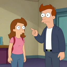 still from futurama, neutral ambassador arguing with e-girl pseudointellectual actress