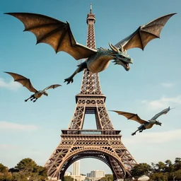 ww 2 photo of dragons flying over the eifell tower in paris