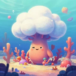 coral - inspired professional character designs for undersea television series coral days. adorable, friendly, idyllic cumulonimbus matte painting from fantasia pastel from fantasia ( 1 9 4 1 )