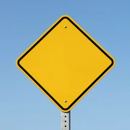 a yellow diamond-shaped sign