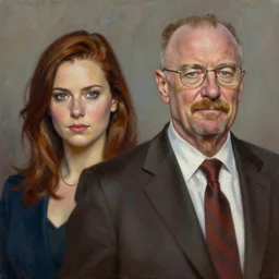kim wexler and saul goodman, oil painting by jama jurabaev, extremely detailed, brush hard, artstation, for aaa game, high quality, brush stroke