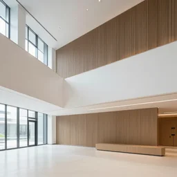A modern building interior, interior photography, aesthetic