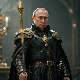 putin as emperor napoleon in elden ring, splash art, movie still, cinematic lighting, dramatic, octane render, long lens, shallow depth of field, bokeh, anamorphic lens flare, 8 k, hyper detailed, 3 5 mm film grain