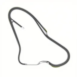new race track minimalistic scheme, auto track, track scheme, racing track map, motorsports racing track, herman tilke, monza, nordschleife, long straights, curves, view from above, white background, minimalistic style