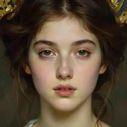 beautiful young woman detailed realistic face portrait by jean delville, jacek malczewski, and maxfield parrish, art nouveau, symbolist, visionary, pre - raphaelite