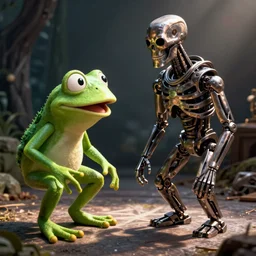 battle of Kermit the frog versus Terminator movie, still film