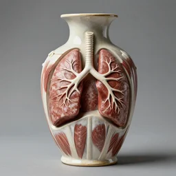 a vase made out of lungs and muscle and veins