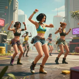 Cyberpunk 2077. CP2077. 3840 x 2160. Dancing Festival Hippies