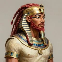 djimon hounsou as ancient egyptian soldier, braided beard redhead dreadlocks, intricate, elegant, highly detailed, digital painting, artstation, concept art, smooth, sharp focus, illustration, artgerm, rutkowski, mucha