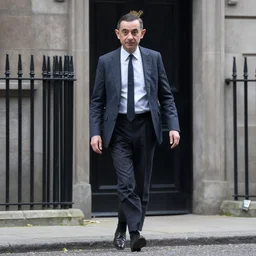 Mr Bean leaving the scene of a crime