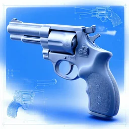 the blueprints for a futuristic, 3 d printed revolver that takes glock mags.