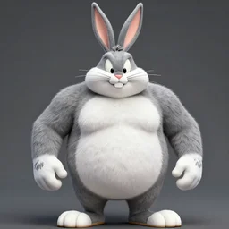 A badass photo of real life big chungus Bugs Bunny, Photorealistic