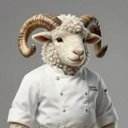 anthropomorphic portrait of chef gordon ramsay that looks like a sheep ram character with horns, hyper detailed, digital art, trending in artstation, cinematic lighting, studio quality, smooth render, unreal engine 5 rendered