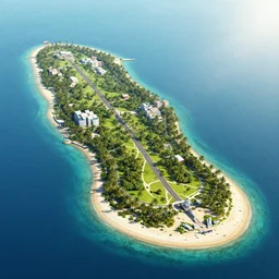 Digital art of palm island, high quality artwork by Greg Rutkowski