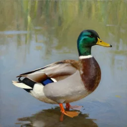 a duck on the prowl oil painting ralph goings