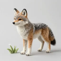 a needle felted coyote, needle felting art.