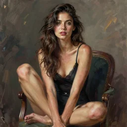 seductive woman sitting in a chair. high definition digital art, drawn in the style of Ross tran and ilya kuvshinov, the greatest image ever drawn