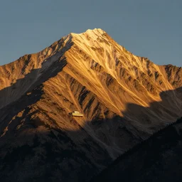 golden rays of the glorious sunshine on a mountain with a sanatorium on it