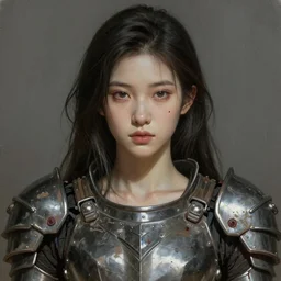 a photorealistic painting of an attractive young girl, partially clothed in dirty metal-plated battle armor, a tiny spot of blood, olive skin, long dark hair, beautiful bone structure, symmetrical face, perfect eyes, intricate, elegant, digital painting, concept art, illustration, sharp focus, minimal artifacts, volumetric lighting, from Metal Gear, in the style of Ruan Jia and Mandy Jurgens and Greg Rutkowski, trending on Artstation, award winning