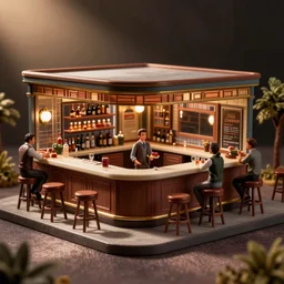 a diorama of the bar from the tv show cheers, hd