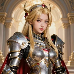 studio portrait of lawful good colorful female holy divine mech paladin as absurdly beautiful, elegant, young cute gravure idol, ultrafine hyperrealistic detailed face illustration by irakli nadar, intricate linework, sharp focus, bright colors, matte, octopath traveler, final fantasy, unreal engine highly rendered, global illumination, radiant light, intricate environment