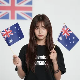 my chemical romance holding up Australian flags