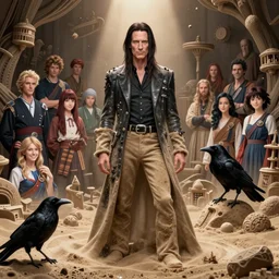 highly detailed full body portrait nick cave as sandman from dc comics, the crow, lee bermejo, unreal engine, fantasy art by cristian sauret, greg rutkowski, loish, rhads, ferdinand knab, makoto shinkai and lois van baarle, ilya kuvshinov, rossdraws, tom bagshaw, global illumination, radiant light, detailed and intricate environment
