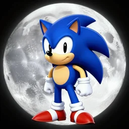 Beautiful photo of Sonic the Hedgehog on the Moon, digital art, trending on artstation