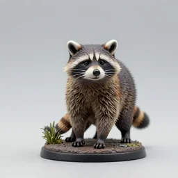 80mm resin detailed miniature of fluffy raccoon, Product Introduction Photos, 4K, Full body, simple background