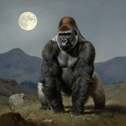 gorilla, mountain, moon by pieter claesz