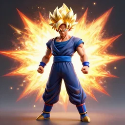ultra - realistic, 3 d render of kanye west going super - saiyan with manga energy explosion in the background, octane render